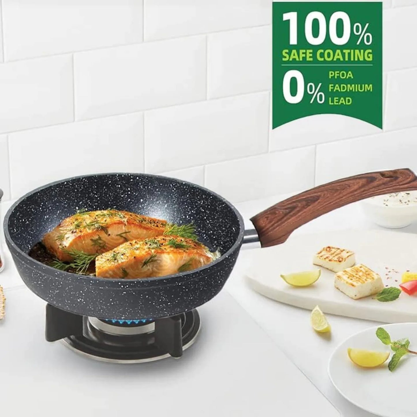 Induction Cookware 12 Piece Nonstick Pan Set